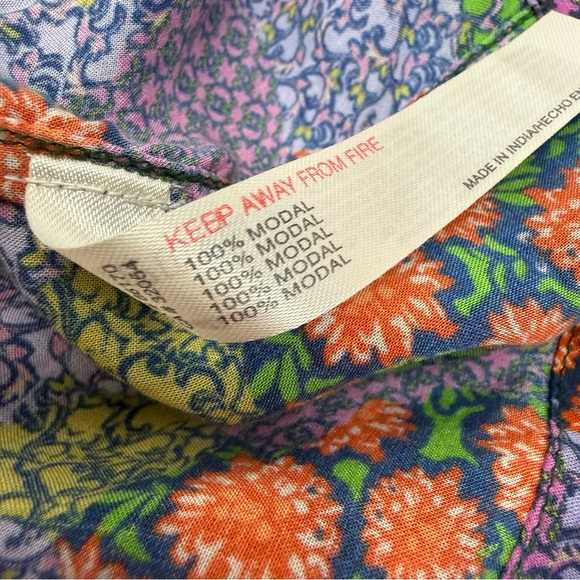 Anthropologie Penrose Tiered Tunic Dress Floral Mixed Print Boho Bohemian - Picture 12 of 12